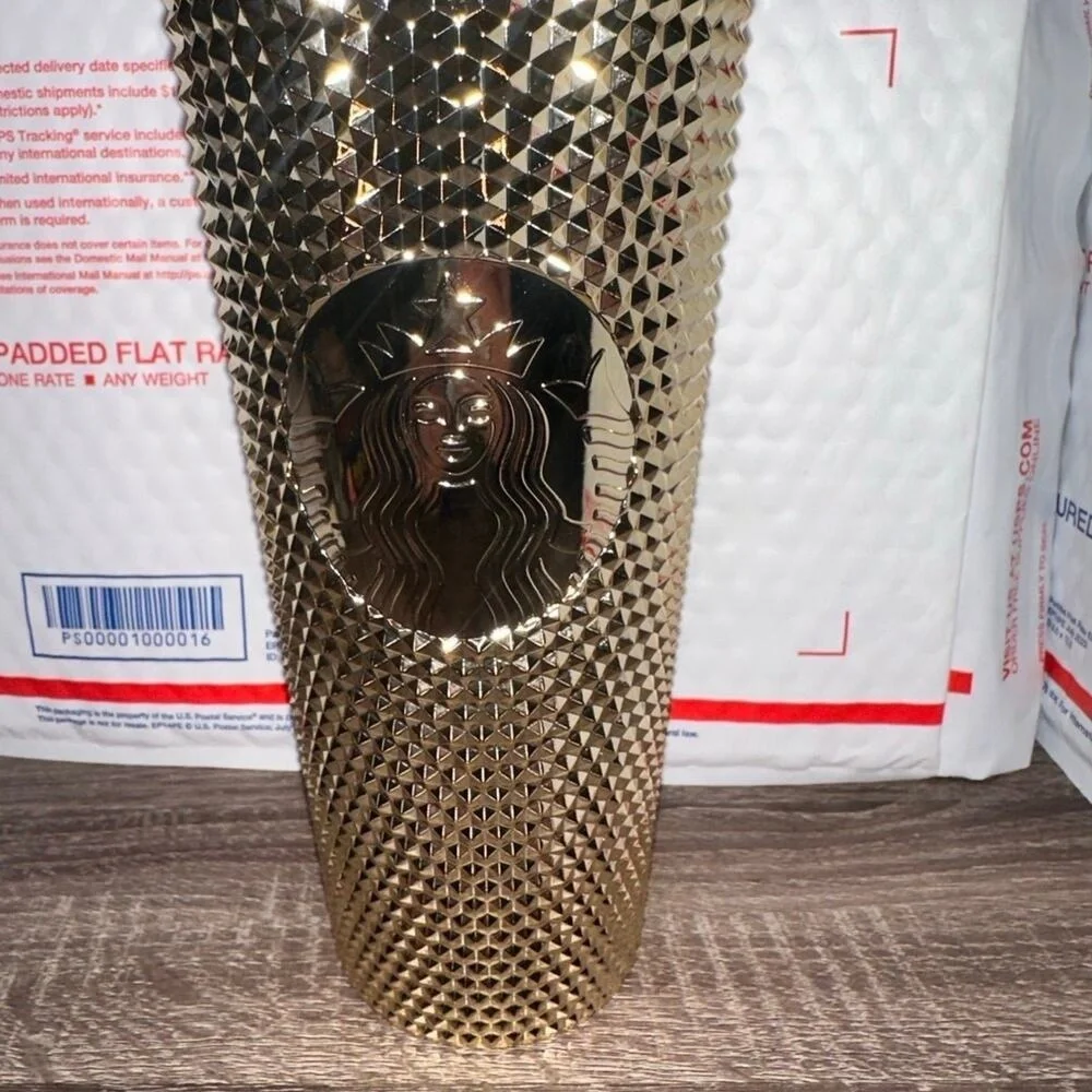 Starbucks Gold Metallic‎ Studded Venti Tumbler cold cup stud